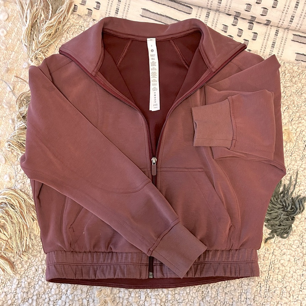 0 | Lululemon Brushed Softreme Funnel Neck Zipup | Red Merlot